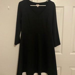 Black 3 Quarter-Length Sleeve Dress